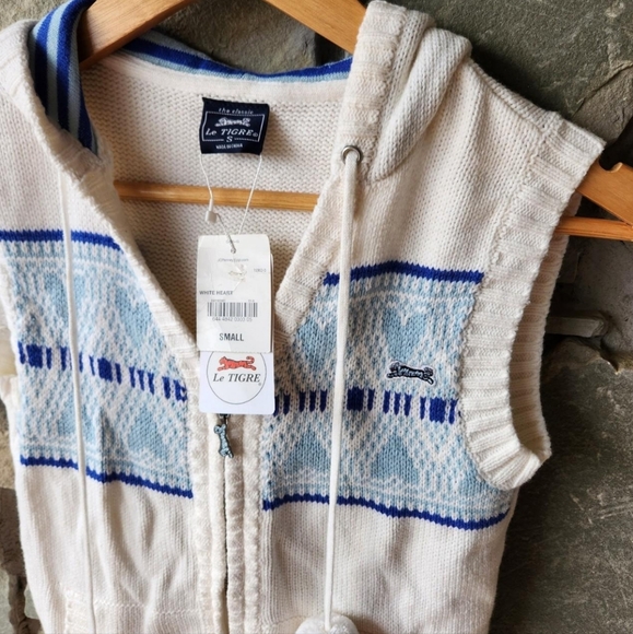 NWT- Le Tigre zip-up sweater vest- size small - Picture 2 of 7